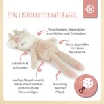 Bieco Kuscheltier Reh Ella mit Rassel | Baby Kuscheltier ab 0 Monate Stofftier Baby Plüschtie – Bild 6